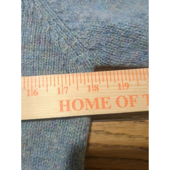 Lands End  Sweater Vintage 100% Wool Ladies Size L Cabled  Sweater Crew Colorful - Picture 7 of 8